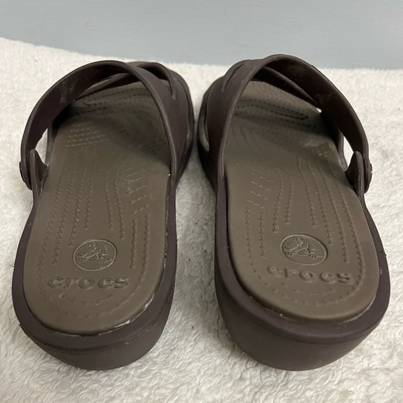 CROCS Patricia Brown Open Toe Sandals Size 10 - Picture 5 of 7